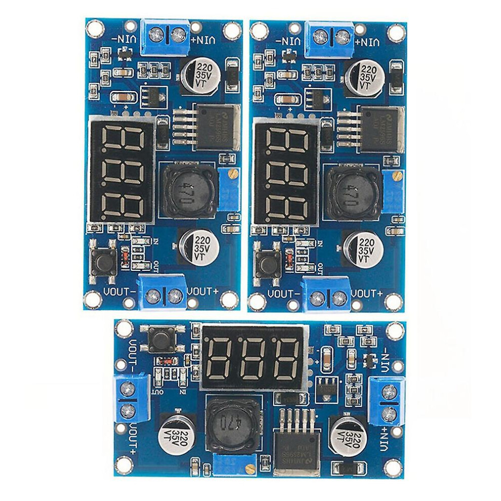 3Pcs Lm2596 Dc- Adjustable Step-Down Converter Voltage Regulator Led Display Voltmeter 4.0-40V To 1 3398008757796