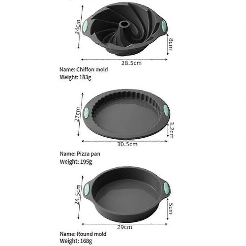Silikon-Kuchenform, Backform, Donut- und Pizzaform, Chiffon-Kuchenform-Set, Donut-Form 2