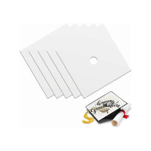 Sublimatie blanco afstudeerhoedje/topper, hitteoverdrachtsplaat, zelfklevende MDF-decoratie voor afstudeerhoedjes