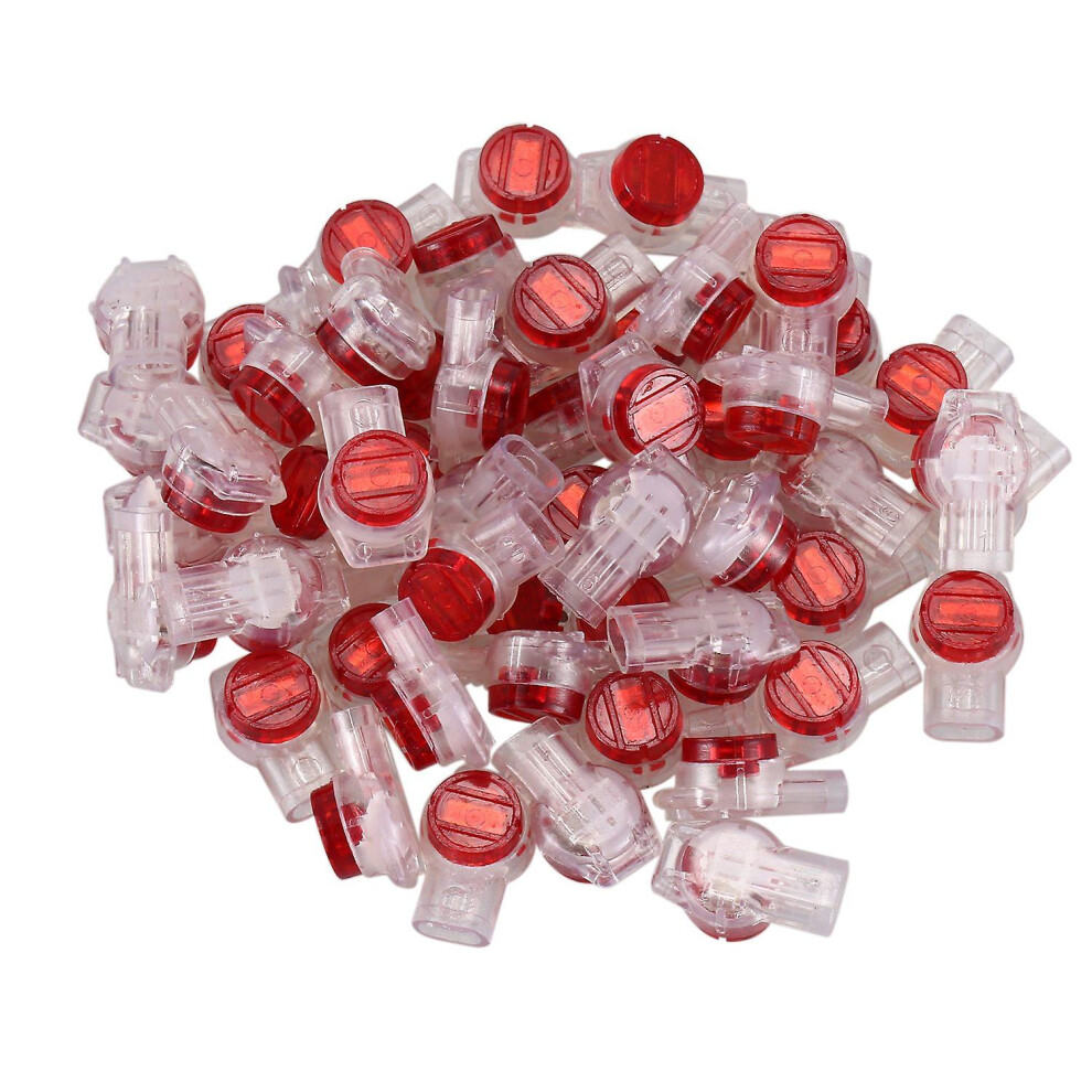 55 Pieces Gel Splice Ur Connector 3 Port Wire Connectors Red+Clear 3584634331442