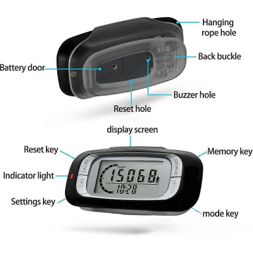 Portable 3d Pedometer compatible with Walking - Clip-on With Data Storage 2
