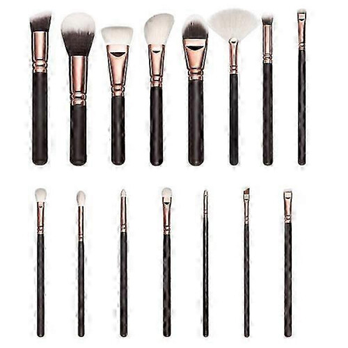 15 professional makeup brush with practical bag brown 1