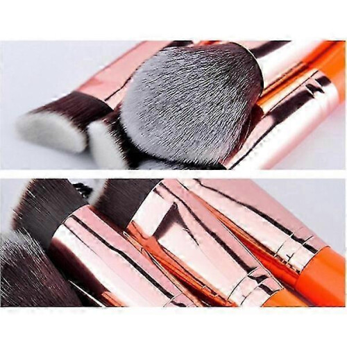 15 professional makeup brush with practical bag brown 2