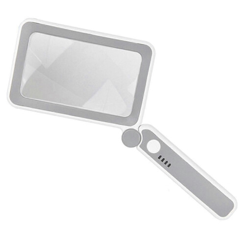 Lupa iluminada compatible con lectura de cerca, 3.5X, plegable, portátil, con iluminación LED, rectangular. 1