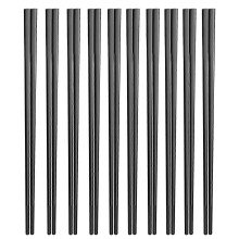 Conjunto de 10 pares de pauzinhos reutilizáveis, próprios para lava-louças, feitos de fibra de vidro, com 24 cm de comprimento e antiderrapantes.