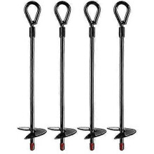 Bodenanker, Schwerlast-Erdanker 38 cm, Trampolin-Bodenanker (4 Stück)