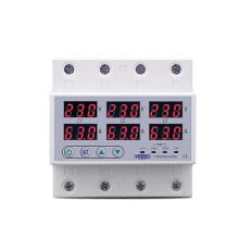 TOMZN Rail Din 3-Fas SpNningsrel 3P + N voltmètre ampèremètre pour et sous-tension moniteur RelEr Skydd 63A 230V avec N