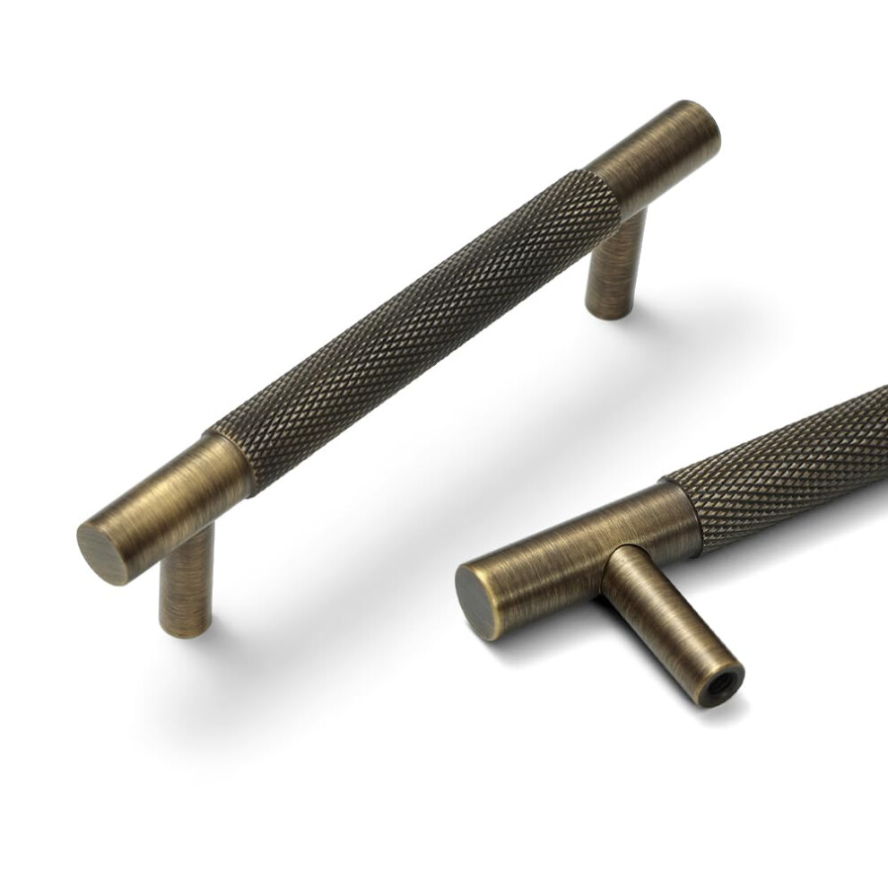 Antique Brass Cabinet Pulls 5 Inch Set, Solid Brass Drawer Handles With Knurled Grip And RustâResistant Finish 9771547994329