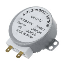Prato giratório com motor síncrono de 4W, 220-240V AC, 50/60Hz, 5/6 RPM, compatível com forno de micro-ondas.