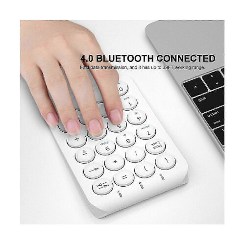 Wireless Number Pad Bluetooth Numeric Keypad Round Keycaps Numpad 22 Keys Rechargeable Number Keybo 2