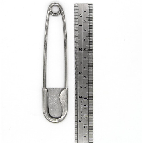 Alfinetes de segurança grandes, alfinetes de segurança de 12,7 cm (5 polegadas), pacote com 10 unidades em aço inoxidável. 1