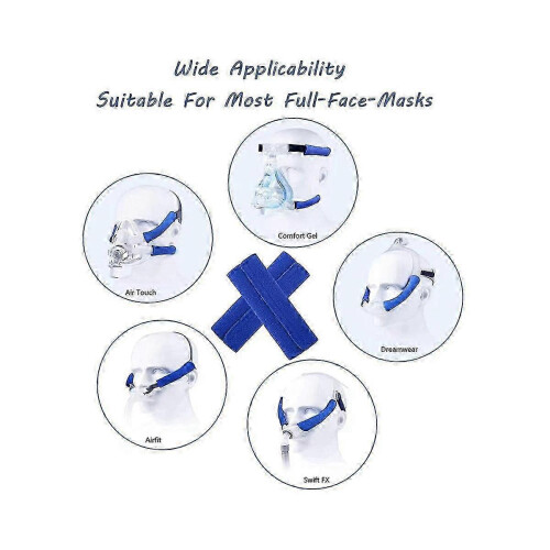 Pacote com 4 capas compatíveis com tiras de máscara CPAP, capa de almofada facial compatível com tira CPAP, universal e reutilizável. 2