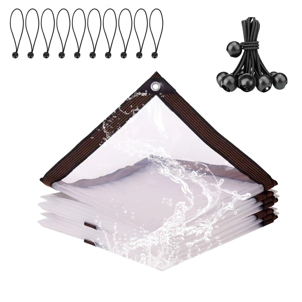 Clear Pvc Tarpaulin 19X21 Ft, Heavy Duty Transparent Waterproof Tarp With Rustproof Grommets For Patio And Greenhouse 9771547994336