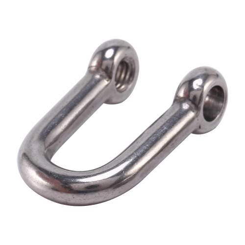 2X M6X38mm Ίσιο D-Shackle, Κοντό, Ανοξείδωτο Ατσάλι AISI 316 2