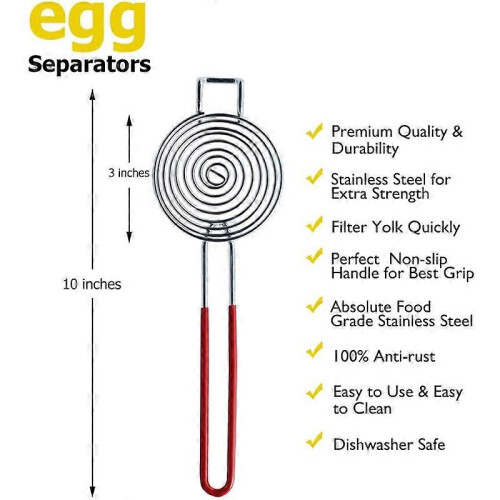 Egg Separator, Stainless Steel Egg Yolk White Separating Tool,2 Pieces 1
