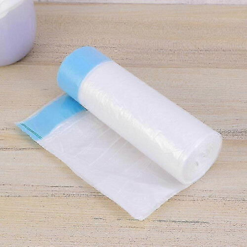 30pcs drawstring beam garbage bag disposable classified plastic bags kitchen thickened garbage bag with handle white 1