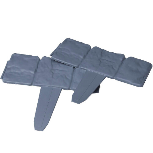 12Pc Grey Garden Fence Edging Cobbled Stone Effect Plastic Lawn Edging Plant Border Decorations Flo 1