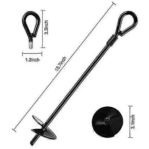 Ancoraggio a terra, robusto, con punta a vite da 38 cm, per trampolino (4 pezzi) 1