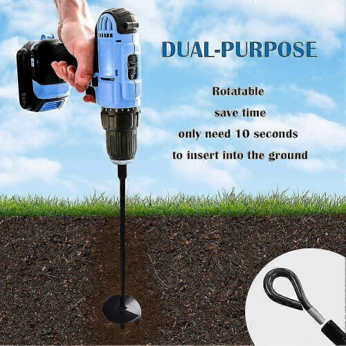 Ancoraggio a terra, robusto, con punta a vite da 38 cm, per trampolino (4 pezzi) 2