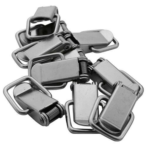 40Pcs Cabinet Spring Loaded Iron Straight Loop Toggle Latch 45mm Length 2