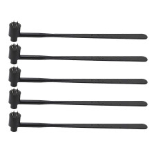 5 Stück Plum Blossom Dermal Hammer Einseitiger Griff aus schwarzem ABS-Kunststoff, Edelstahl, kompatibel mit der Industrie