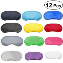 12 mascherine per occhi multicolore, leggere, con elastici, adatte a bambini, donne e uomini.
