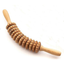Wooden Massager 11 Wheels Back Waist Leg Abdomen Massager Massage Waist Thigh Roller Tool Massager 15.7 Inch