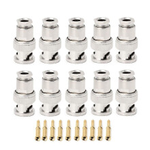 10pcs Rg58 Bnc Male Plug compatible with Cctv Security Coax Coupler Video Bnc Connector