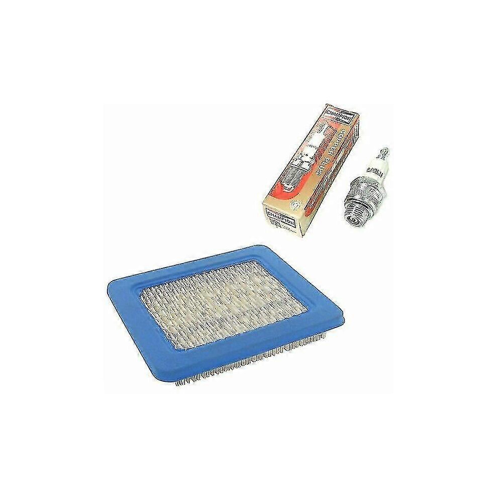 Briggs Stratton Air Filter Kit + Champion Rj19lm Spark Plug 3492168706172
