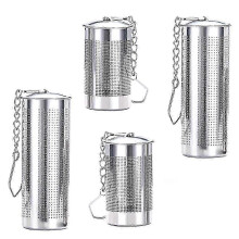 4 infusores de té compatibles con té a granel, filtro de té con tapa, colador de té de acero inoxidable con gancho de cadena, T