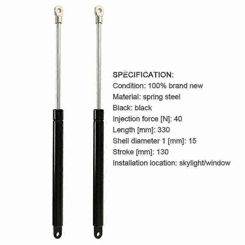 2pcs Gas Struts Suit Dometic compatible with Seitz Heki Caravan Hatch Skylight 2