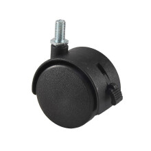 Meubelzwenkwiel met vergrendeling, 8 mm schroefdraad, 2 inch diameter, zwart