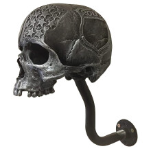 Supporto da parete per casco da moto a forma di teschio, supporto per casco/barba/teschio multiuso rimovibile, supporto per casco in resina Fk