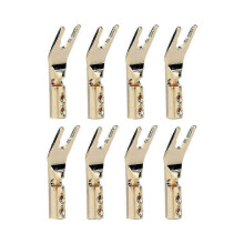 8 pezzi HIFI Banana Y Spade Y placcato oro Vite in rame puro compatibile con connettori a forcella per altoparlanti HiFi-Co