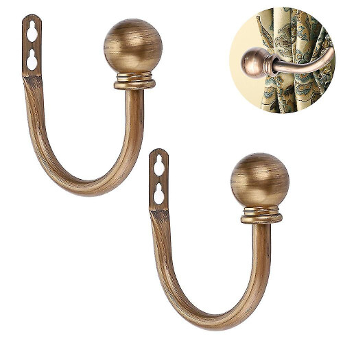 Round Finials Curtain Holdbacks, Decorative Curtain Hooks Wall Mounted 1