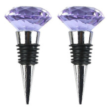 Bazhou-decorative Crystal Wine And Beverage Corks compatible with Wine, Made Of Zinc Alloy And Glass, Reusable Stoppers