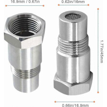 2 Stück Sauerstoff-Verlängerungssensor-Abstandshalter, kompatibel mit Auto-Motorabgasanlagen, M18 x 1,5, 45-mm-Lambdasonde