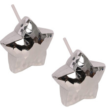 Conjunto de 2 copos de água práticos com canudo removível, copos de plástico em formato de estrela, copos coloridos para bebidas.