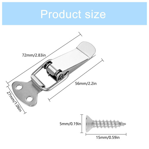 10Pcs Spring Loaded Toggle Latch Set with Quick Release Duckbill Tension Lock for Tool Box and Drawer 2