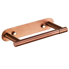Rose Gold Toilet Roll Holder Wall Mounted, Rustproof Stainless Steel with Pivoting Lever, Drill Installation