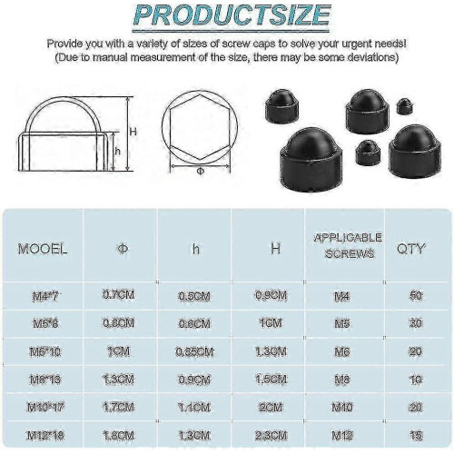 145pcs Bolt Dome Caps Covers,hex Nut Cover,plastic Dome Bolt Nut Protection Caps-b 1