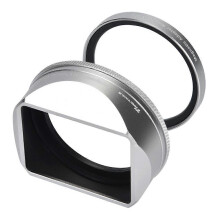 PRO TANLE Square Metal Lens Hood Replacement compatible with Fujifilm Fuji X100VI Camera accessories Magnetic Installation