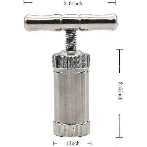 Stainless Steel Pollen Press T Press Handle Tool Heavy Duty Durable  Premium Anodized Spice Pollen (silver) 1