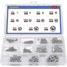 Kit com 510 esferas de aço cromado maciço de precisão para rolamentos, tamanhos de 2 mm a 8 mm, para uso em bicicletas.