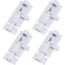 White Barrel Bolt Lock Aluminum Alloy Slide Bolt Latch 2 Inch Door Latch Lock Security Sliding Lock With Screws Pack Of 4