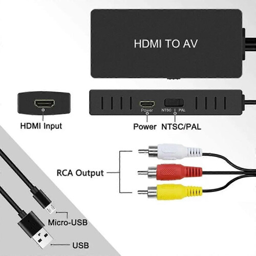 Μετατροπέας HDMI σε AV Προσαρμογέας HDMI σε RCA Προσαρμογέας HDMI σε παλαιότερη τηλεόραση 2