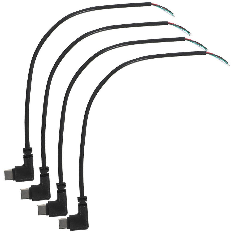 4Pcs Short Right Angle Usb Cable C To 4 Pin Bare Wire Open End Wire 90 Degree Usb Type C Male Plug 3680571797294