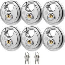 Keyed Disc Padlock, Stainless Steel Keyedlike Padlocks, Heavy Duty Locks, Waterproof And Rustproof With 3/8 Inch Shackle, 2-3/4 Inch Wide Body