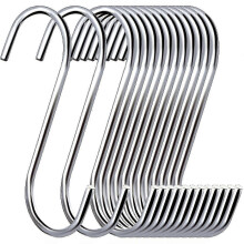 10 Pcs Metal Silver S Hooks Steel S Hooks Plants Hanging Hangers compatible with Kitchen Pans Pots Bags Purse Jeans Jewelry Towels
