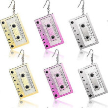 3 Pairs 80s Cassette Tape Earrings Retro Tape Dangle Earrings Funny Drop Earrings compatible with Women Accessories